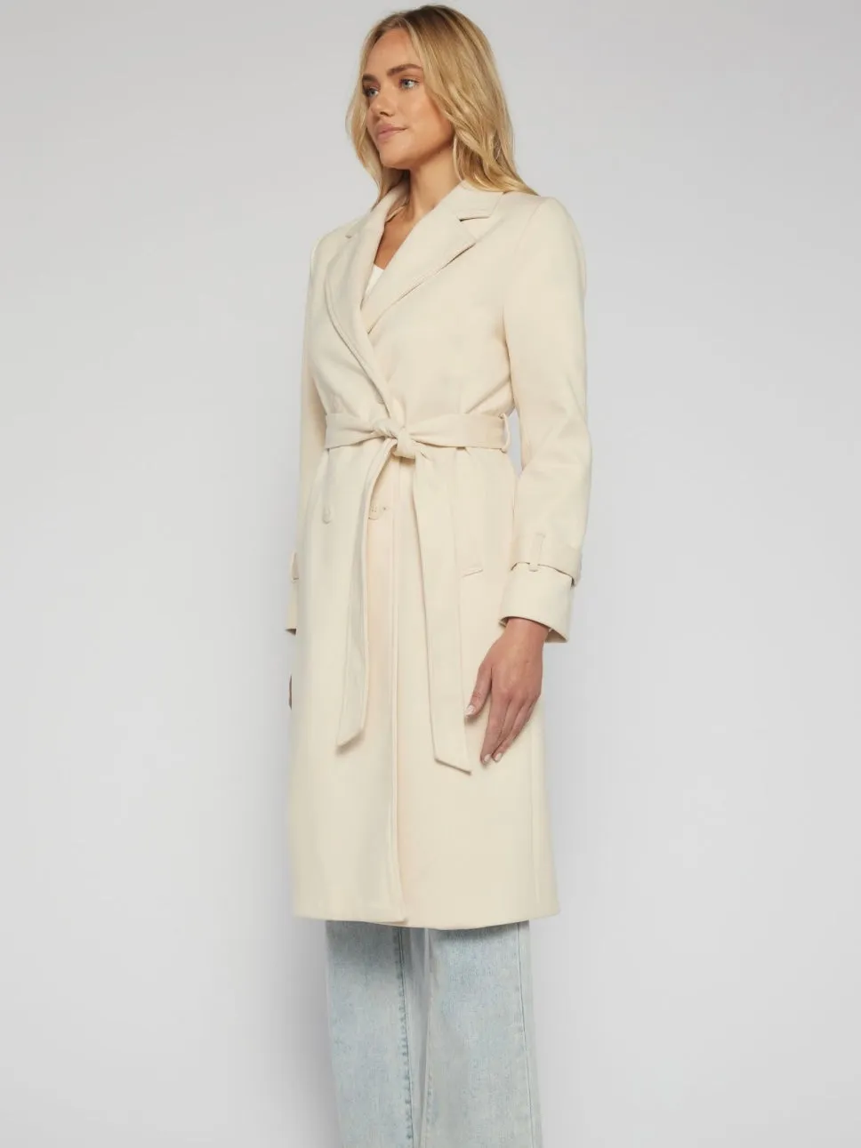 The Capri Double Breasted Coat - Cream