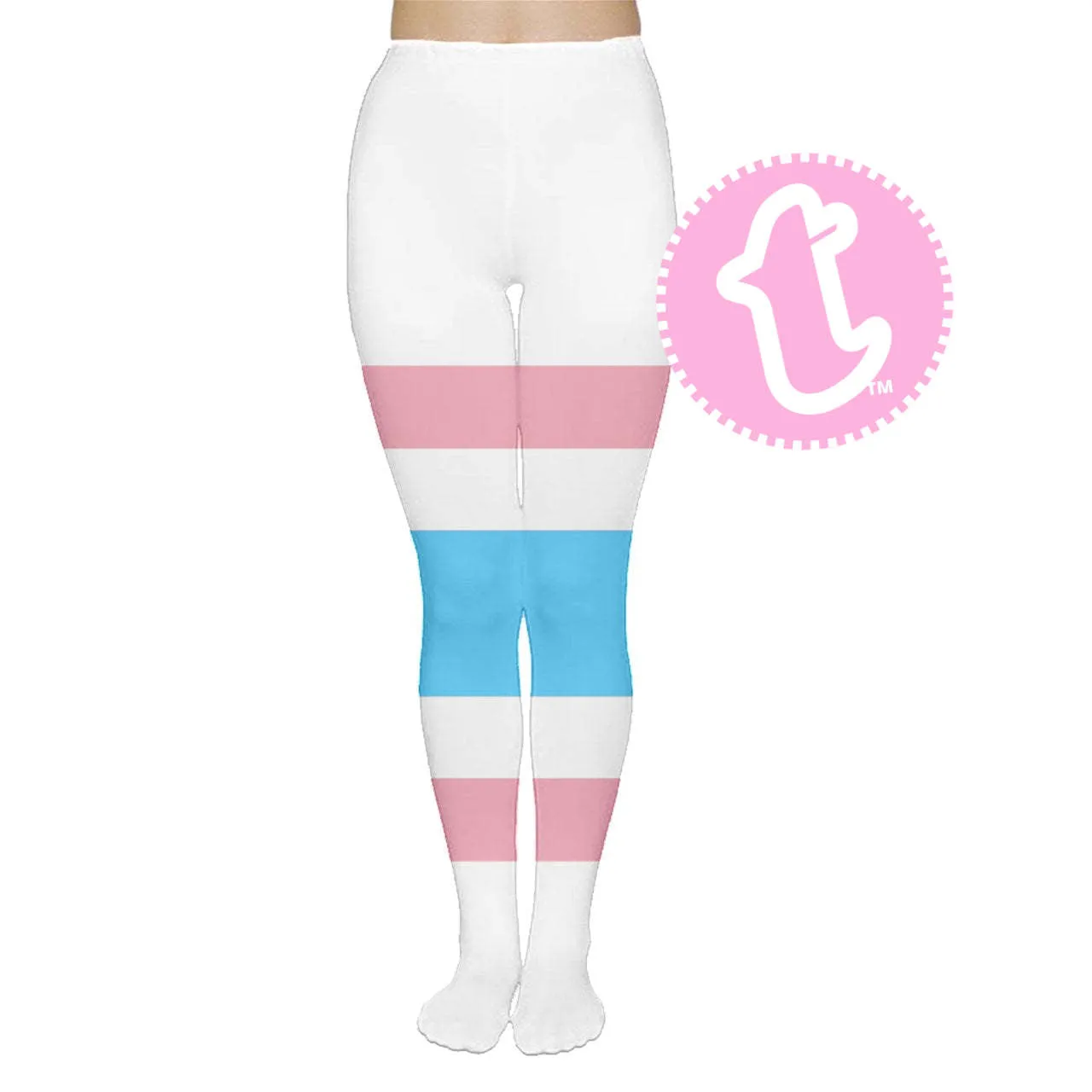 TightsByTOM Blue Pink White Pride Editions Soft Stretchy Pantyhose