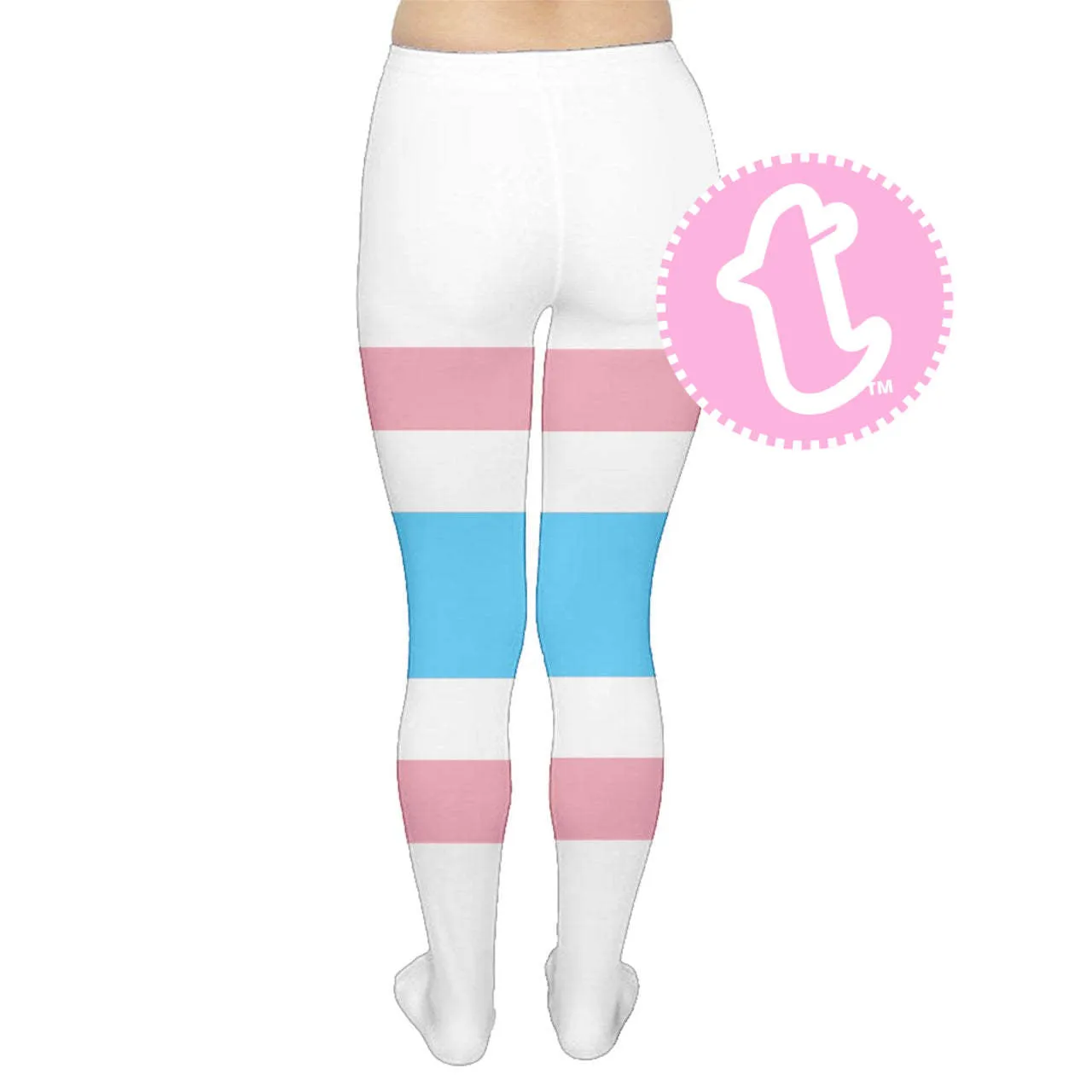 TightsByTOM Blue Pink White Pride Editions Soft Stretchy Pantyhose