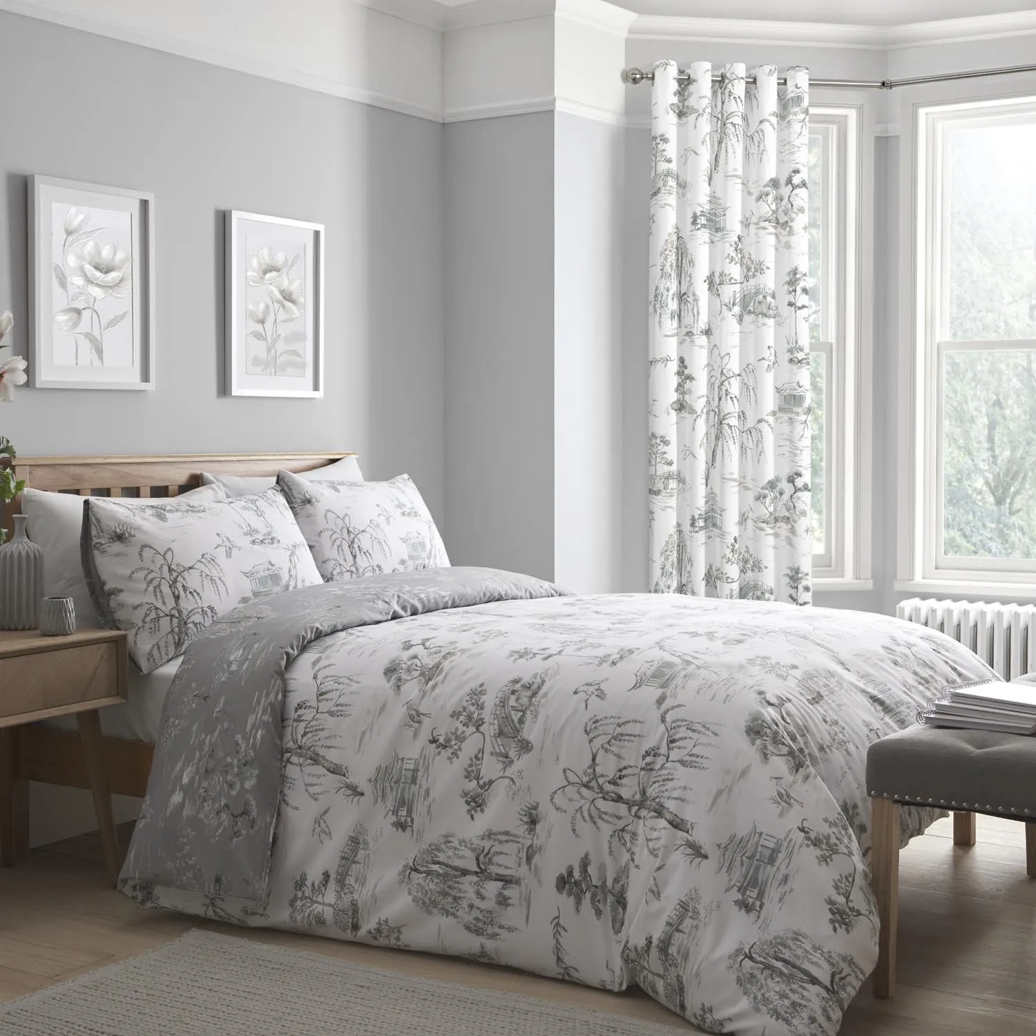 Toile Grey Duvet Cover Set