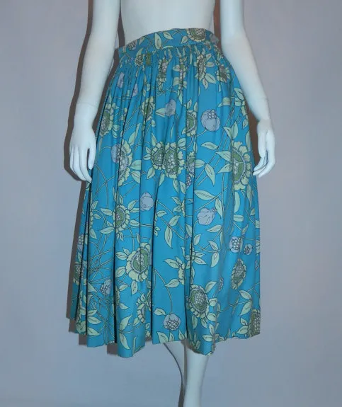 vintage 1960s EMILIO PUCCI skirt blue wool Dirndl XS S