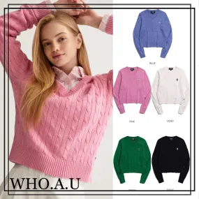 WHO.A.U  |Steve V-neck Cable Pullover (5Colors)  WHKAD1114F