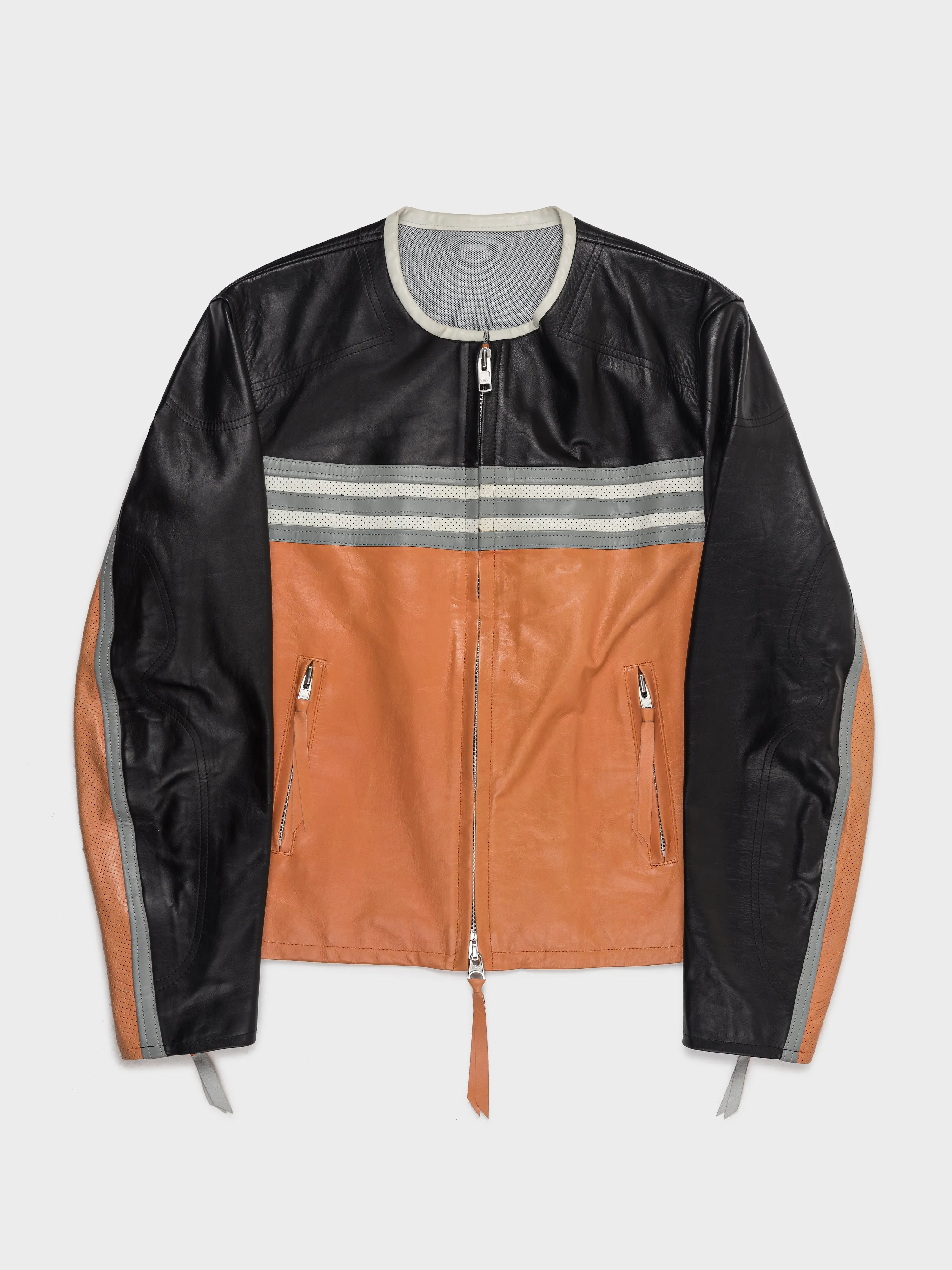 Y-3 Runway Perforated Leather Moto Jacket