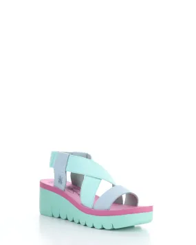 YABI922FLY 008 SKY BLUE/MINT/LILAC Round Toe Sandals